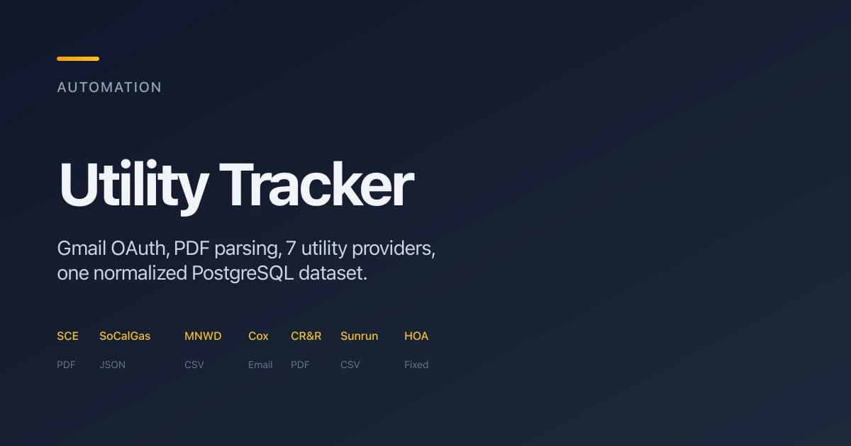 Utility Tracker